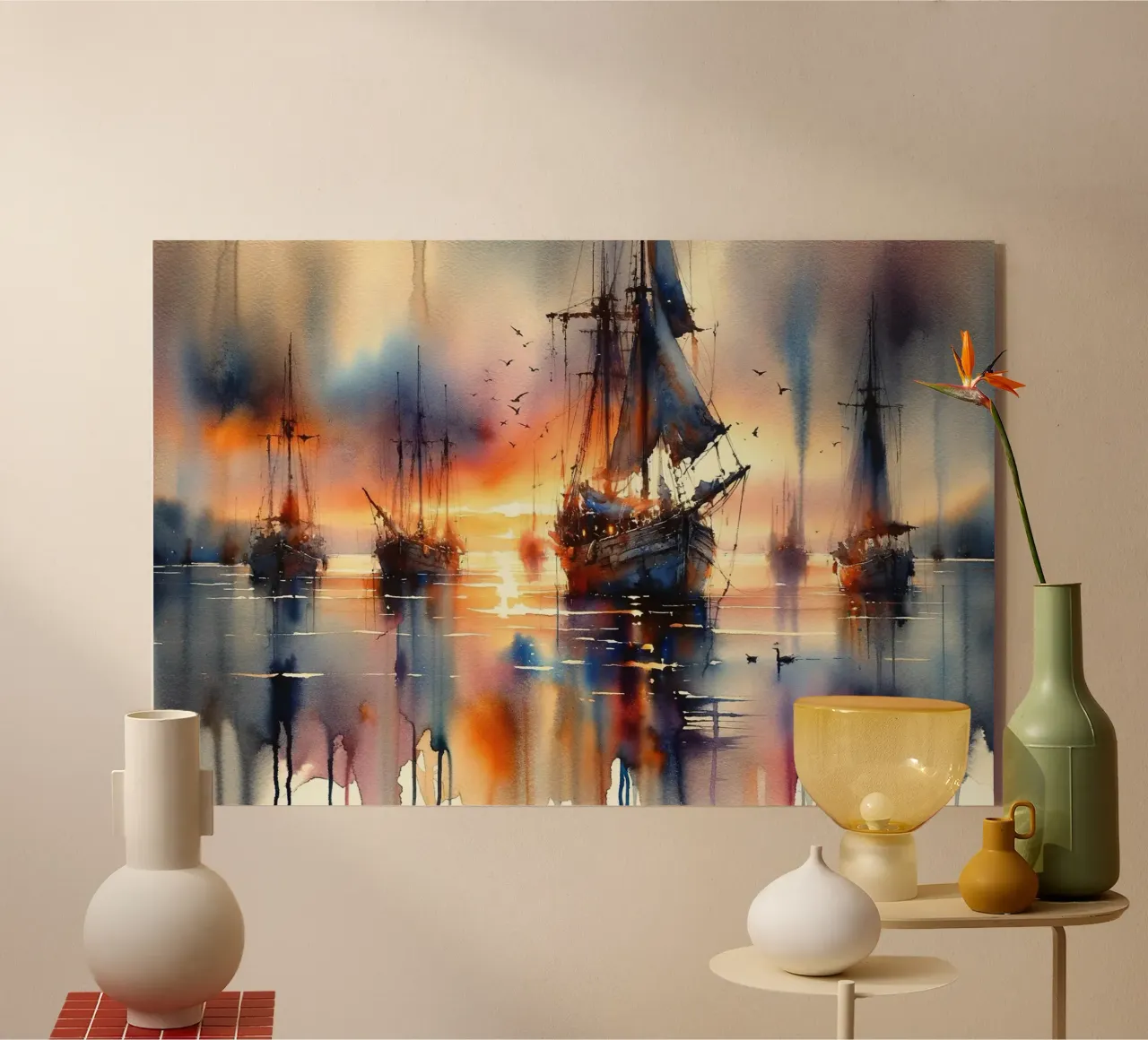Navigare verso il tramonto plexiglass da Chromatic Fusion Studio