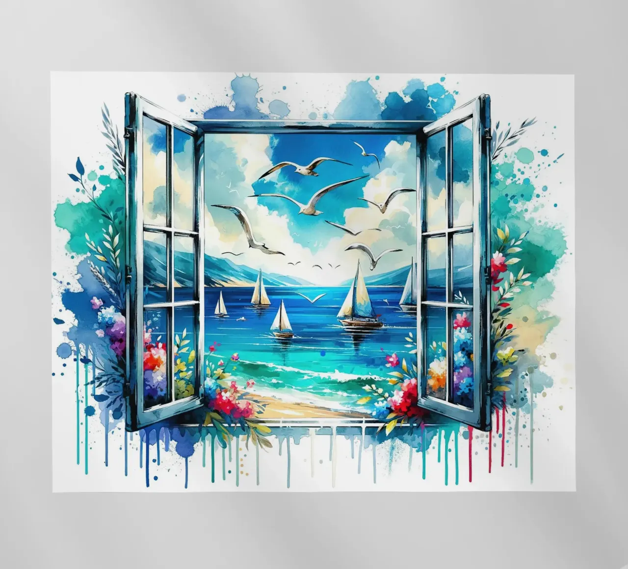 Seaside View from Open Window backlit film by Chromatic Fusion Studio