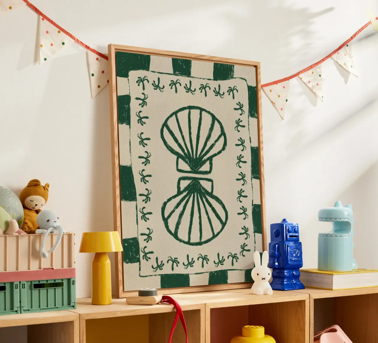 Seashell Symphony acryl van Shatha Al Dafai