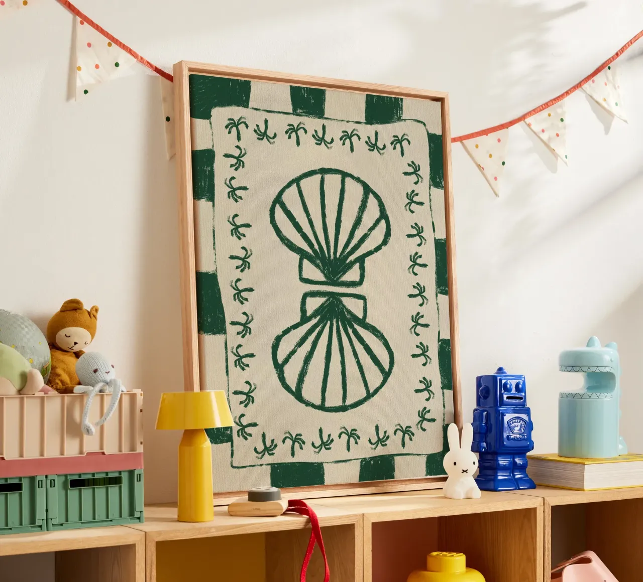 Seashell Symphony canvas by Shatha Al Dafai