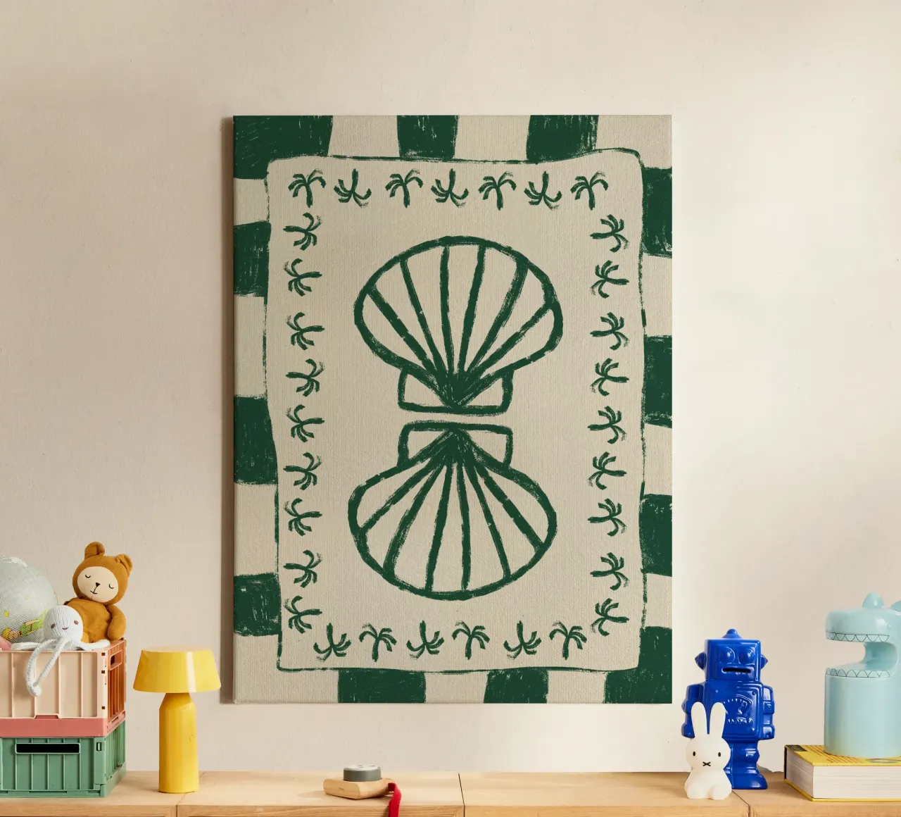 Seashell Symphony canvas by Shatha Al Dafai