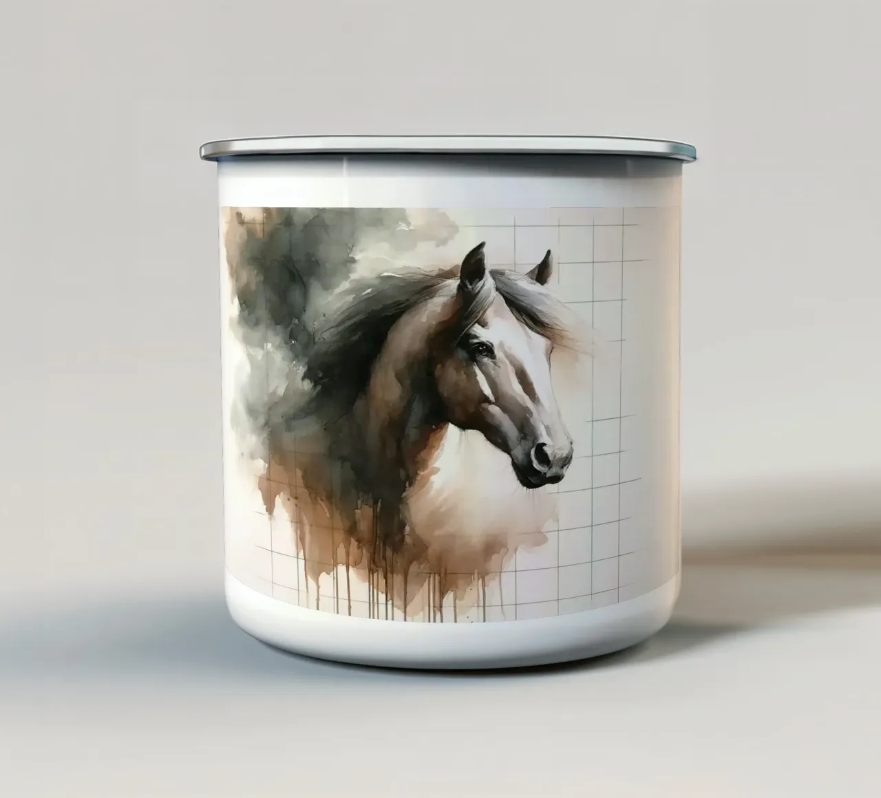 Serene Equine Elegance tazza in smalto da Chromatic Fusion Studio