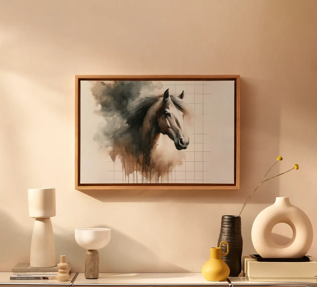Serene Equine Elegance canvas met Baklijst van Chromatic Fusion Studio