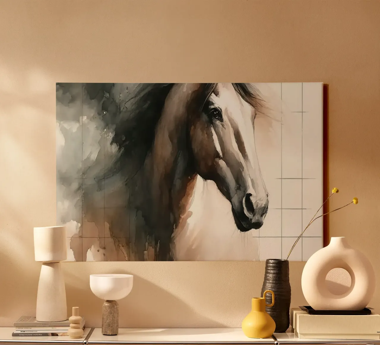Serene Equine Elegance canvas met Baklijst van Chromatic Fusion Studio
