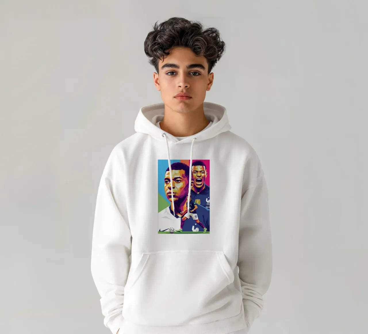 Kylian Mbappe - WPAP art style (2) felpa con cappuccio da Hantamrata