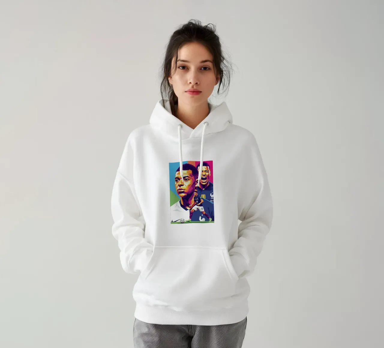 Kylian Mbappe - WPAP art style (2) felpa con cappuccio da Hantamrata