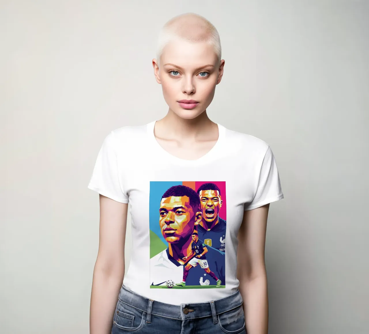 Kylian Mbappe - WPAP art style (2) t-shirt da donna da Hantamrata