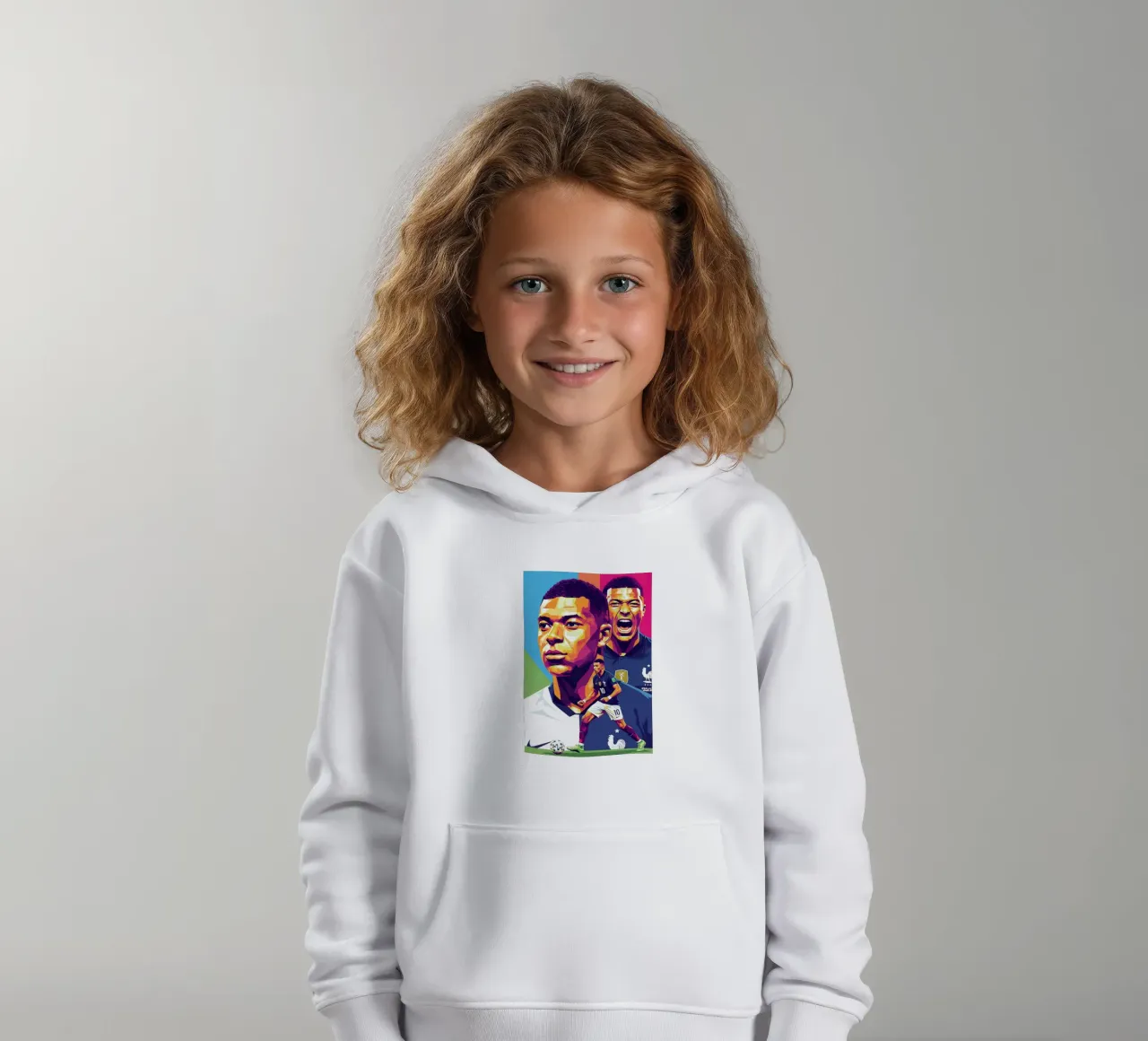 Kylian Mbappe - WPAP art style (2) felpa bambino con cappuccio da Hantamrata