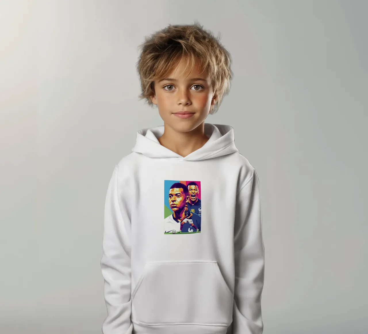Kylian Mbappe - WPAP art style (2) felpa bambino con cappuccio da Hantamrata