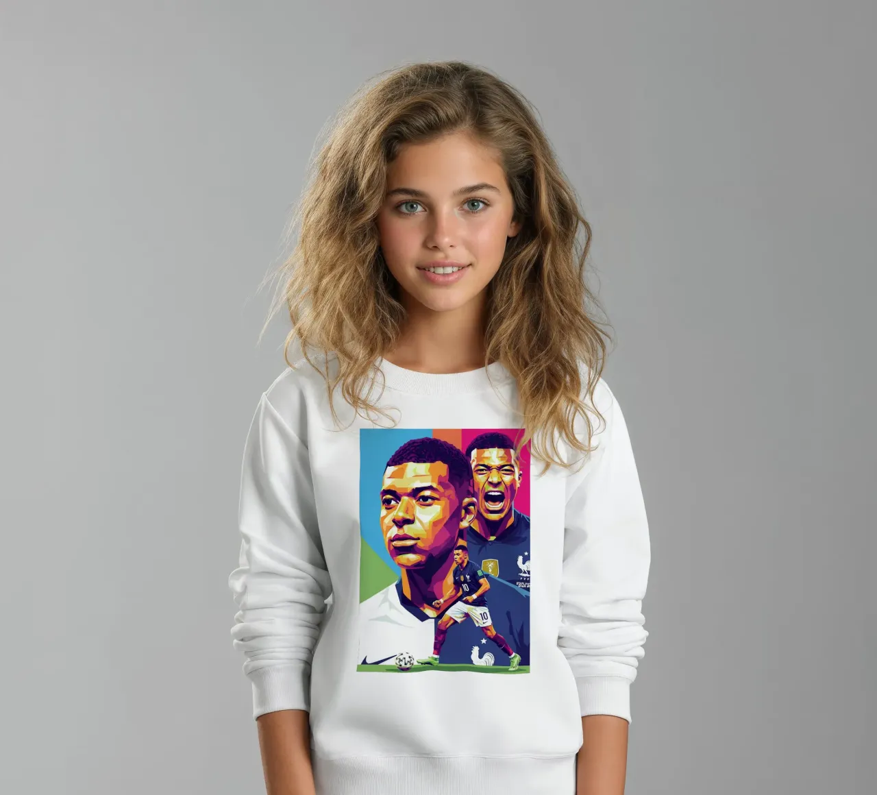 Kylian Mbappe - WPAP art style (2) felpa bambino da Hantamrata