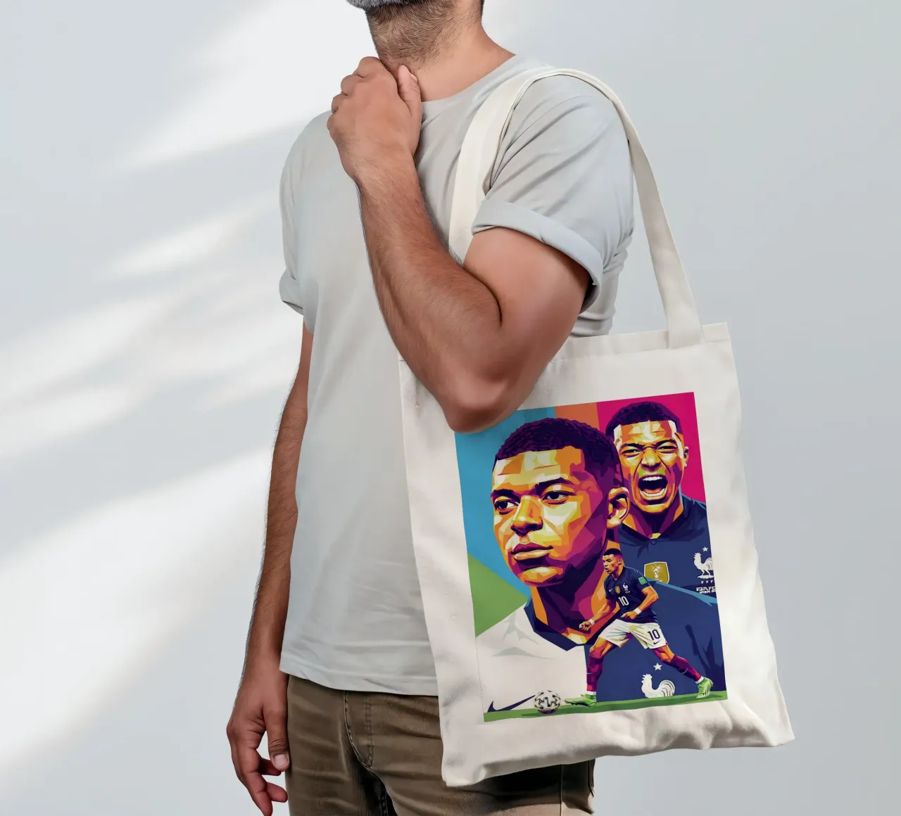 Kylian Mbappe - WPAP art style (2) borsa in juta da Hantamrata