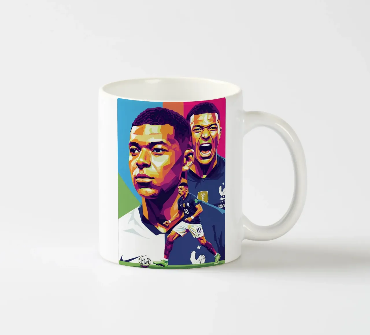 Kylian Mbappe - WPAP art style (2) tazza in ceramica da Hantamrata