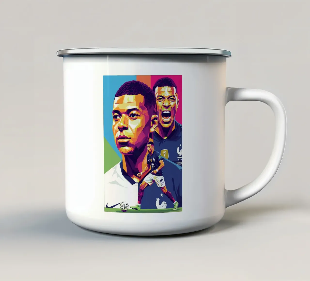 Kylian Mbappe - WPAP art style (2) emaille mok van Hantamrata