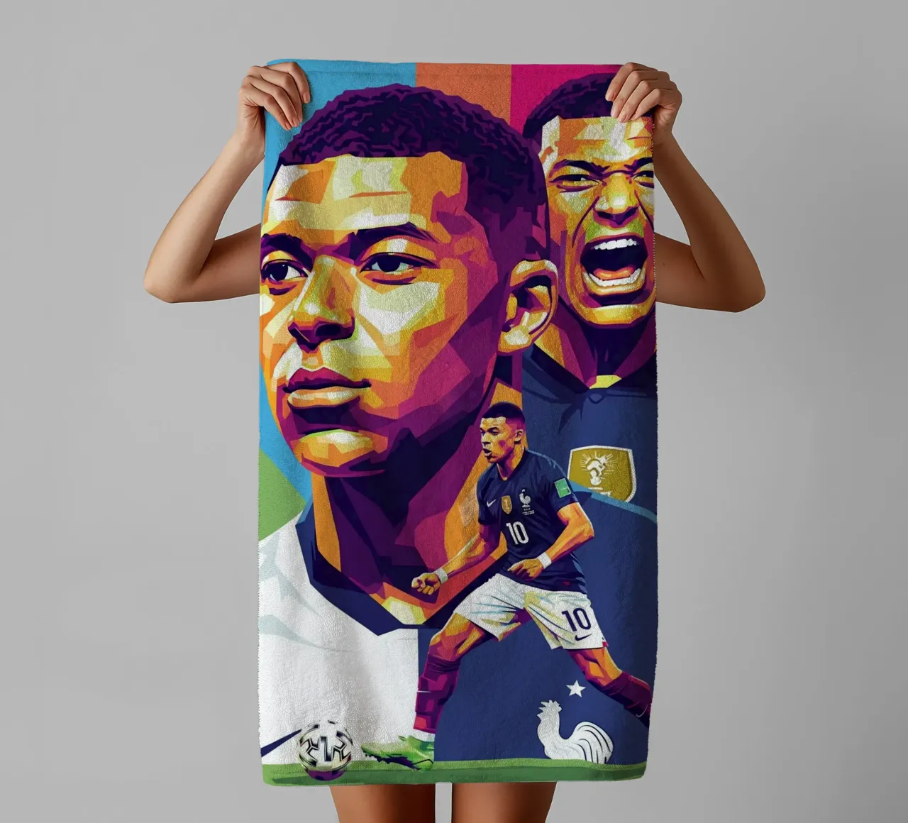 Kylian Mbappe - WPAP art style (2) asciugamano da bagno da Hantamrata