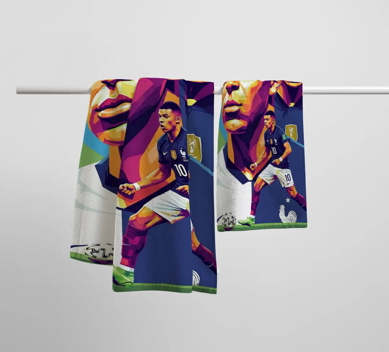 Kylian Mbappe - WPAP art style (2) asciugamano da bagno da Hantamrata