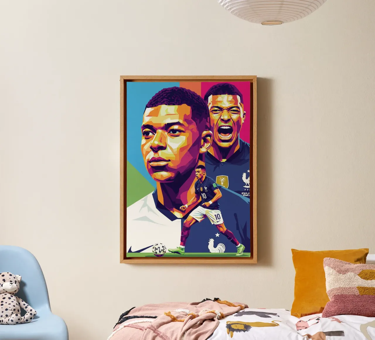 Kylian Mbappe - WPAP art style (2) tela da Hantamrata