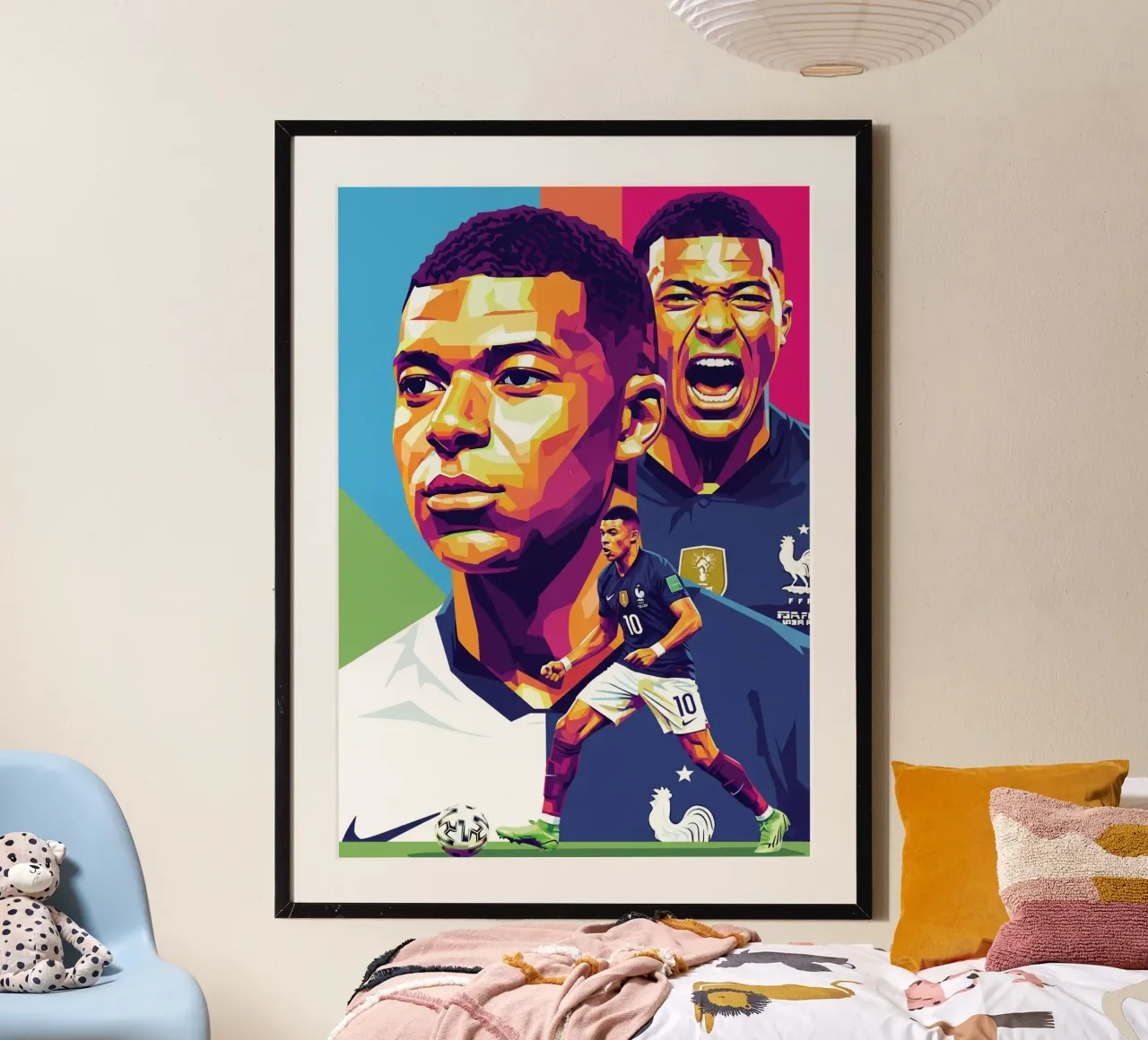 Kylian Mbappe - WPAP art style (2) carta hahnemühle da Hantamrata