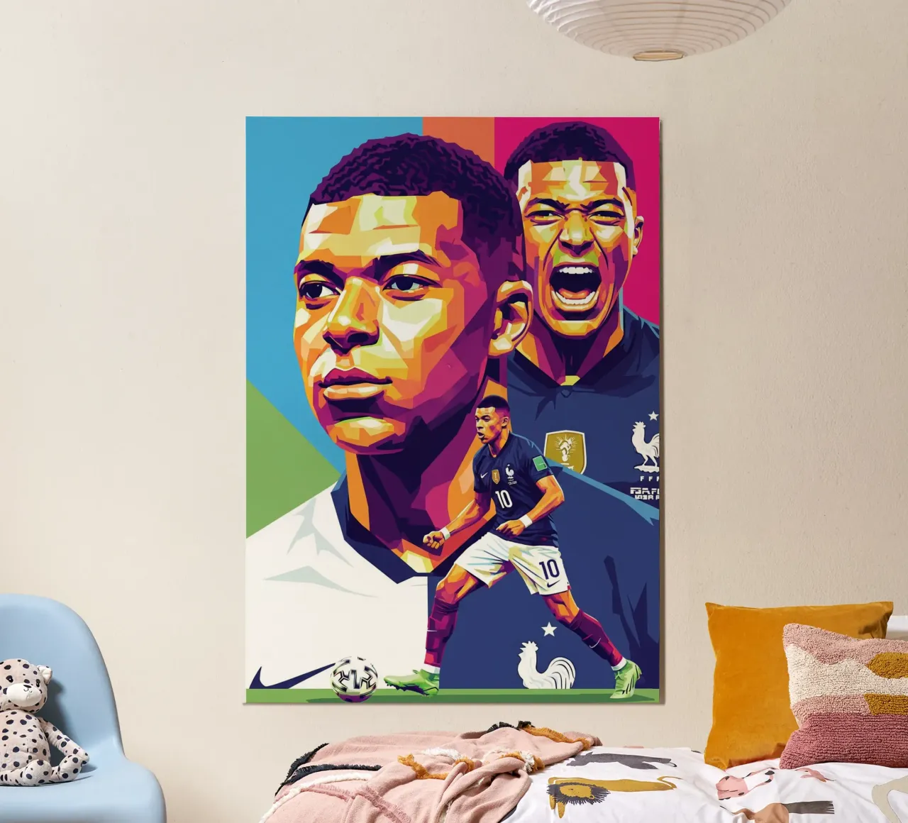 Kylian Mbappe - WPAP art style (2) carta hahnemühle da Hantamrata