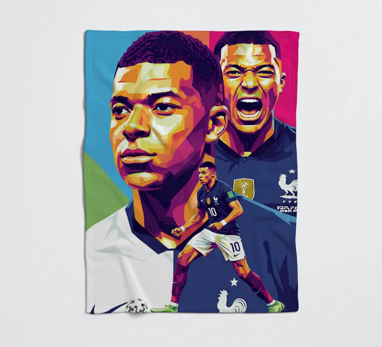 Kylian Mbappe - WPAP art style (2) coperta in pile da Hantamrata