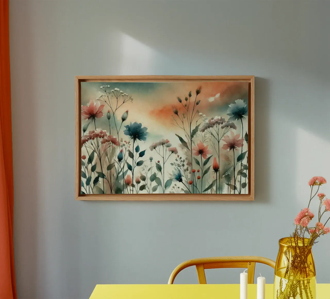 Serene Flora Symfonie canvas met Baklijst van Chromatic Fusion Studio