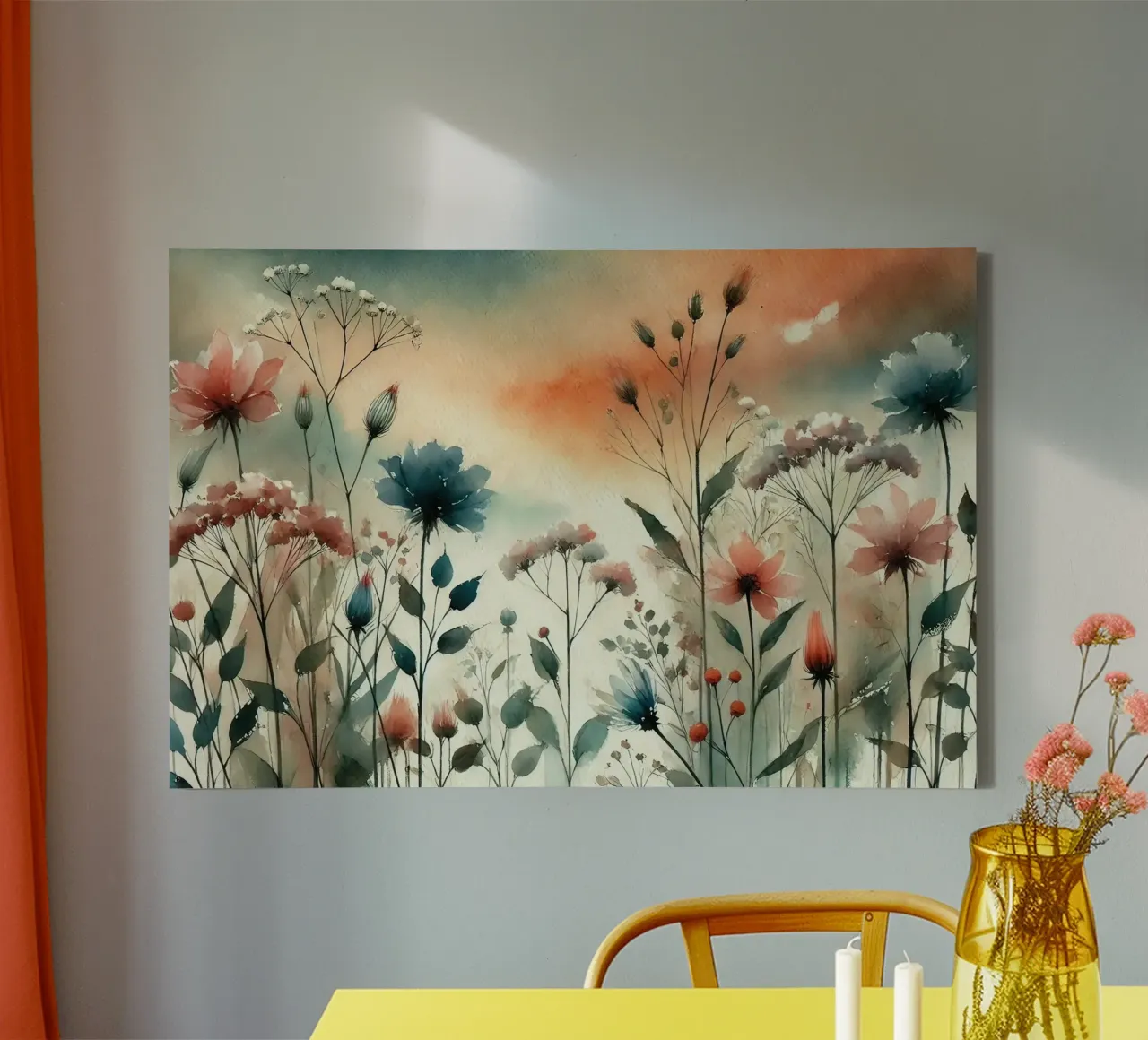 Serene Flora Symfonie canvas met Baklijst van Chromatic Fusion Studio