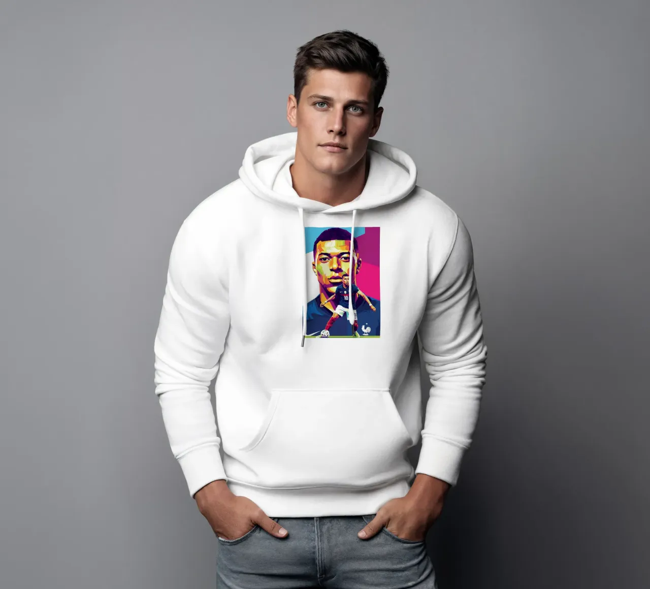 Kylian Mbappe - WPAP art style (3) felpa con cappuccio da Hantamrata