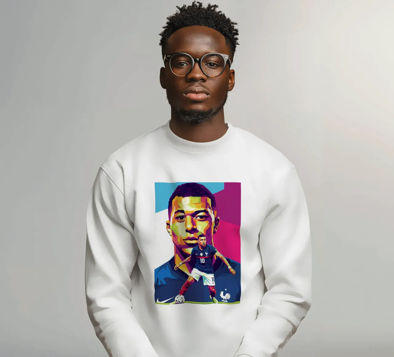 Kylian Mbappe - WPAP art style (3) felpa da Hantamrata