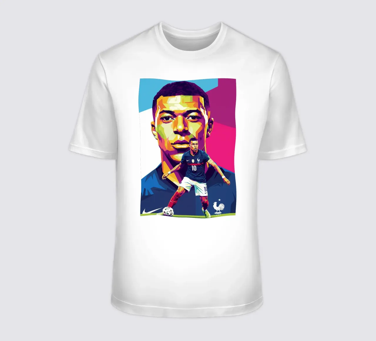 Kylian Mbappe - WPAP art style (3) t-shirt da Hantamrata