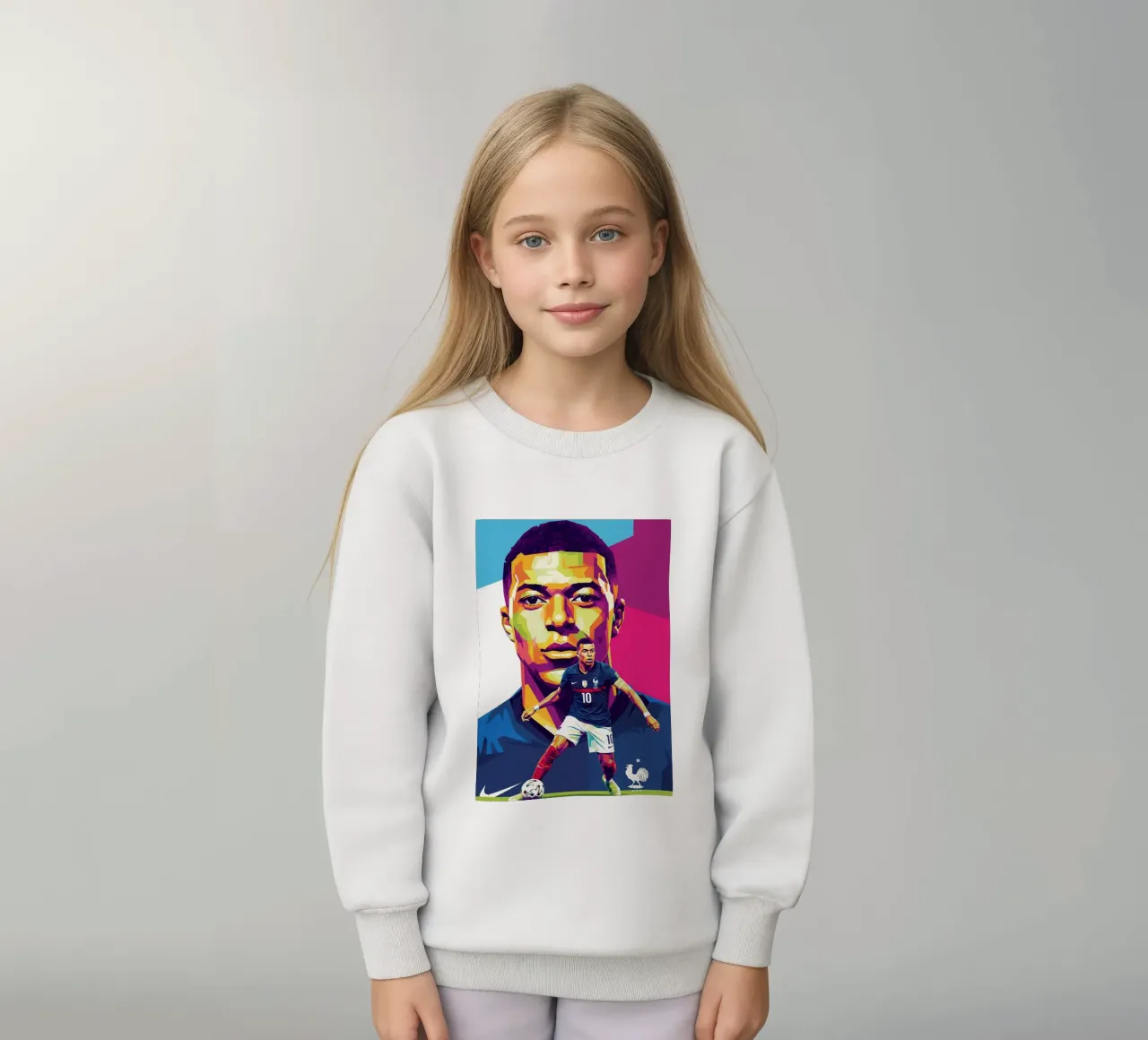 Kylian Mbappe - WPAP art style (3) felpa bambino da Hantamrata