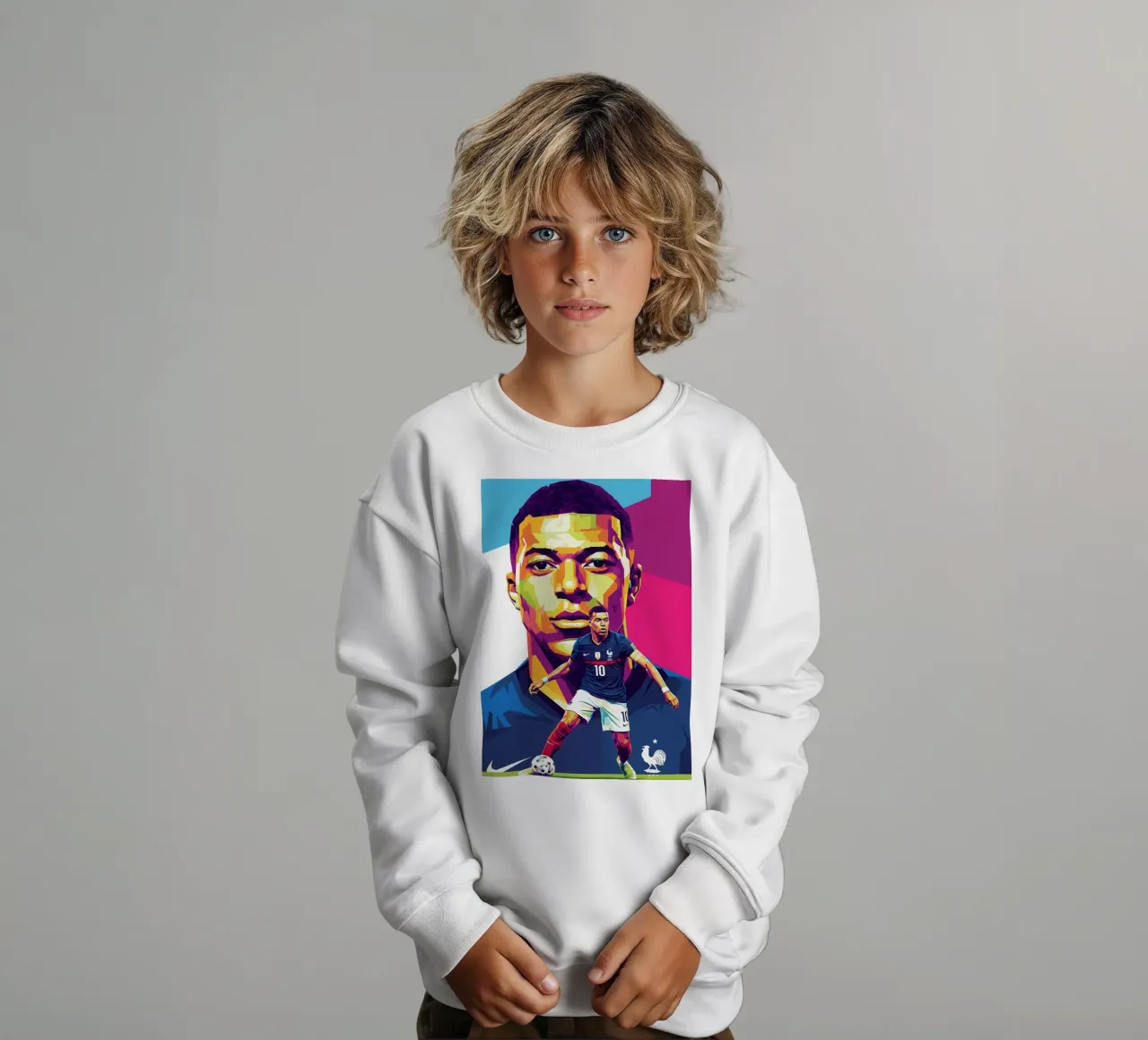 Kylian Mbappe - WPAP art style (3) felpa bambino da Hantamrata