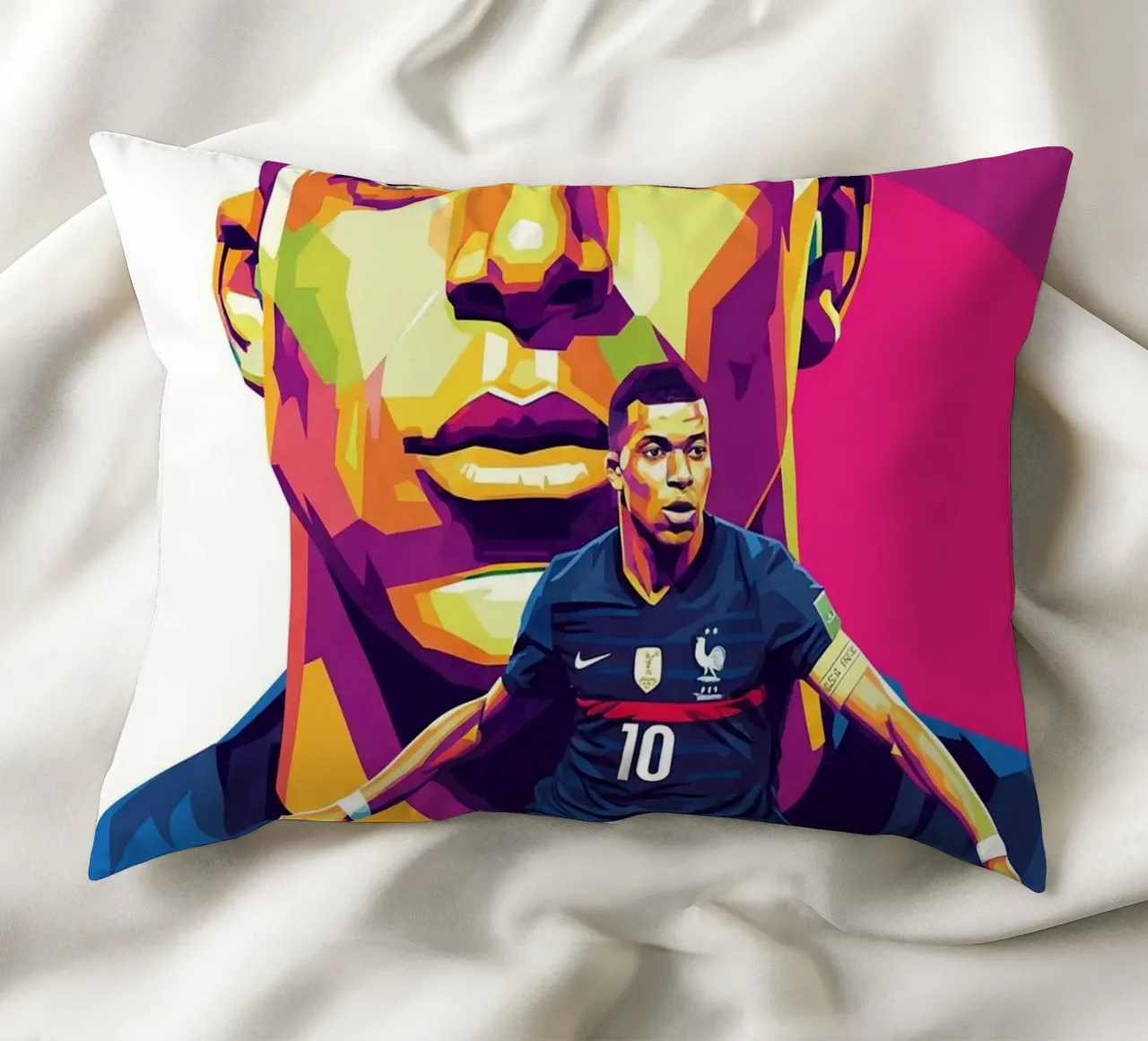 Kylian Mbappe - WPAP art style (3) cuscino da Hantamrata