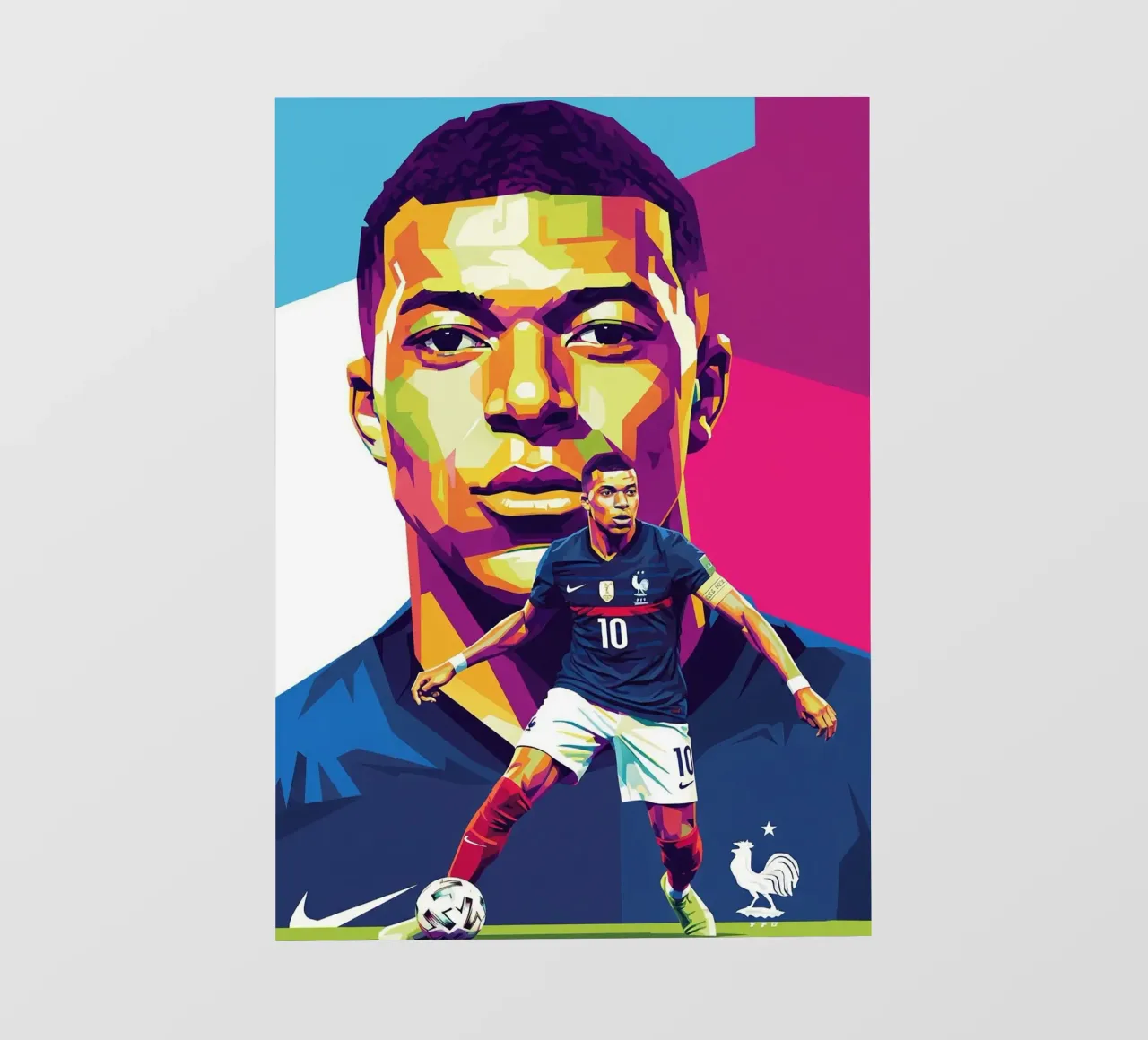 Kylian Mbappe - WPAP art style (3) pellicola backlit da Hantamrata
