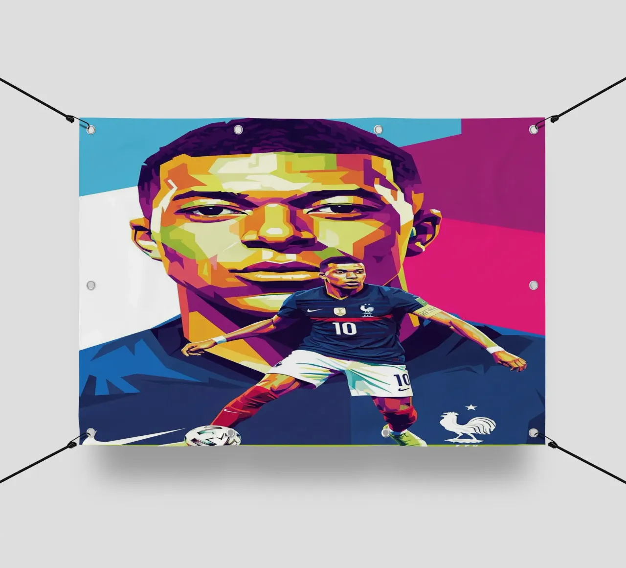 Kylian Mbappe - WPAP art style (3) telo in pvc da Hantamrata
