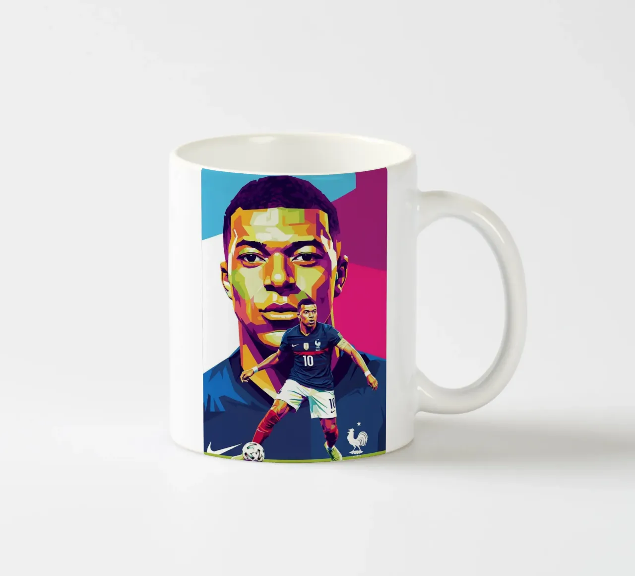 Kylian Mbappe - WPAP art style (3) tazza in ceramica da Hantamrata