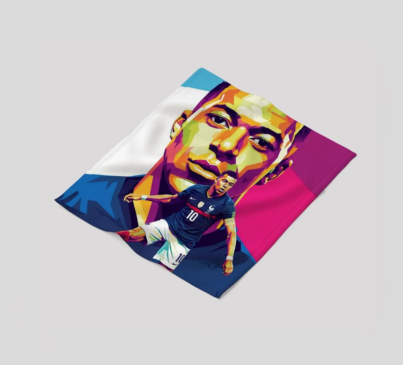 Kylian Mbappe - WPAP art style (3) coperta in pile da Hantamrata