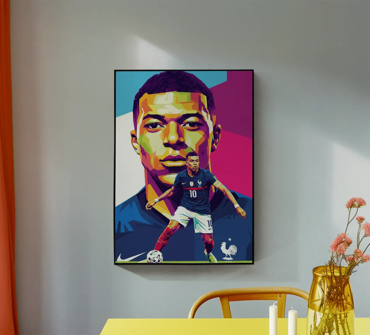 Kylian Mbappe - WPAP art style (3) plexiglass da Hantamrata