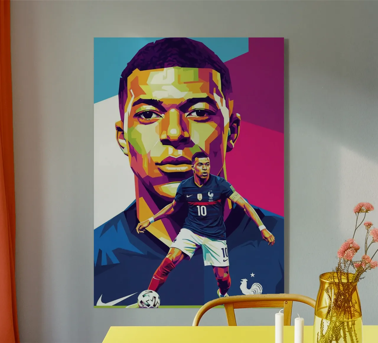 Kylian Mbappe - WPAP art style (3) plexiglass da Hantamrata