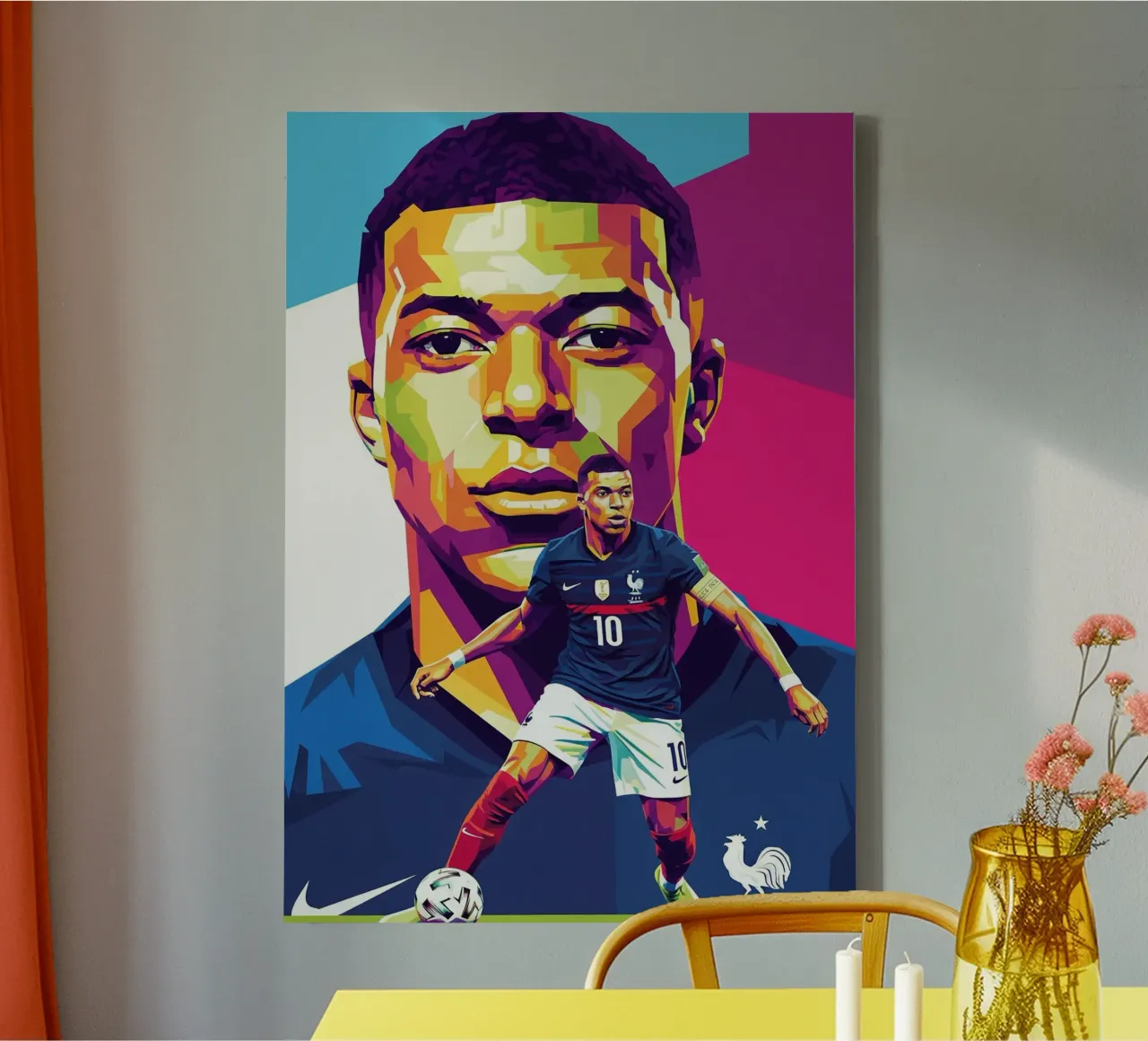 Kylian Mbappe - WPAP art style (3) canvas by Hantamrata