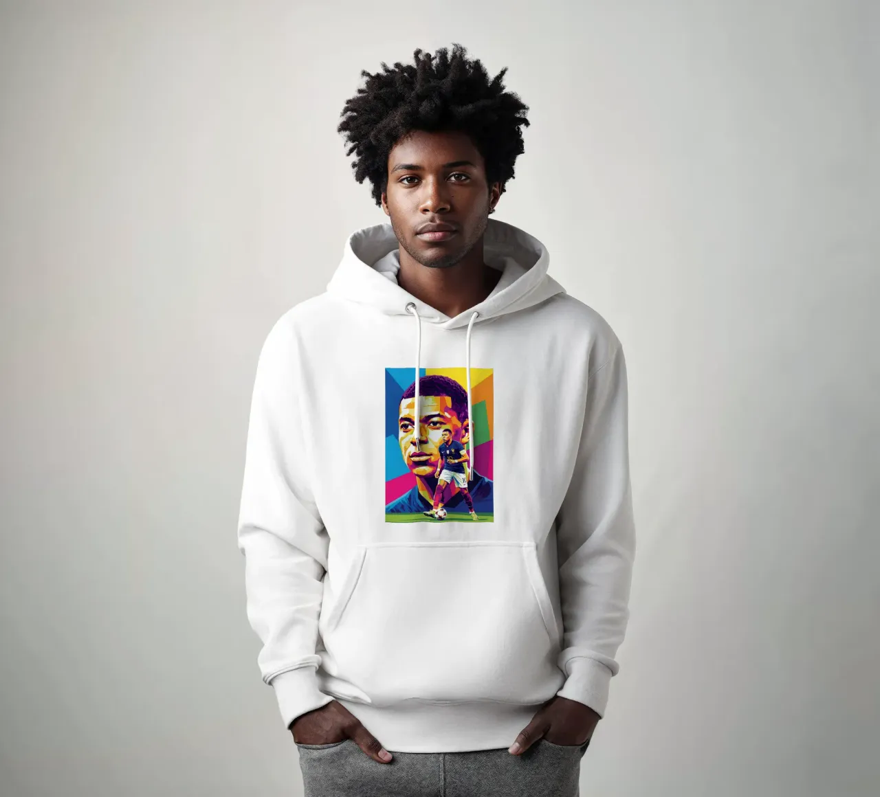 Kylian Mbappe - WPAP art style (4) felpa con cappuccio da Hantamrata
