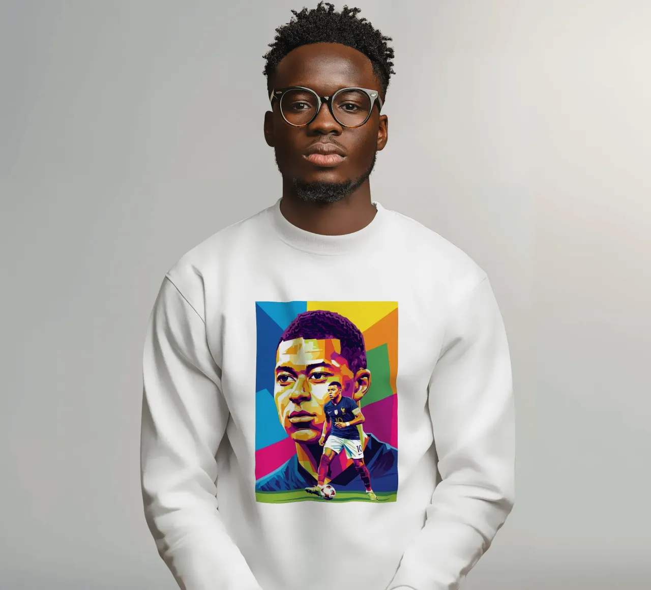 Kylian Mbappe - WPAP art style (4) felpa da Hantamrata