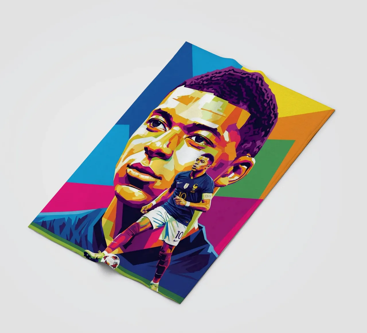 Kylian Mbappe - WPAP art style (4) coperta in pile da Hantamrata