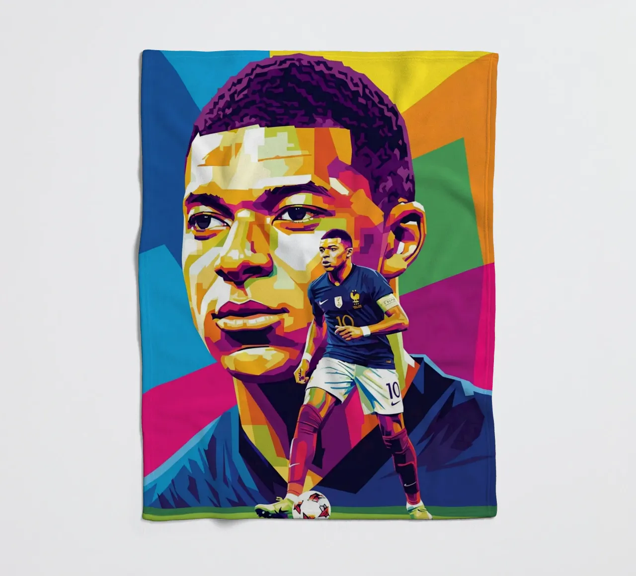 Kylian Mbappe - WPAP art style (4) coperta in pile da Hantamrata