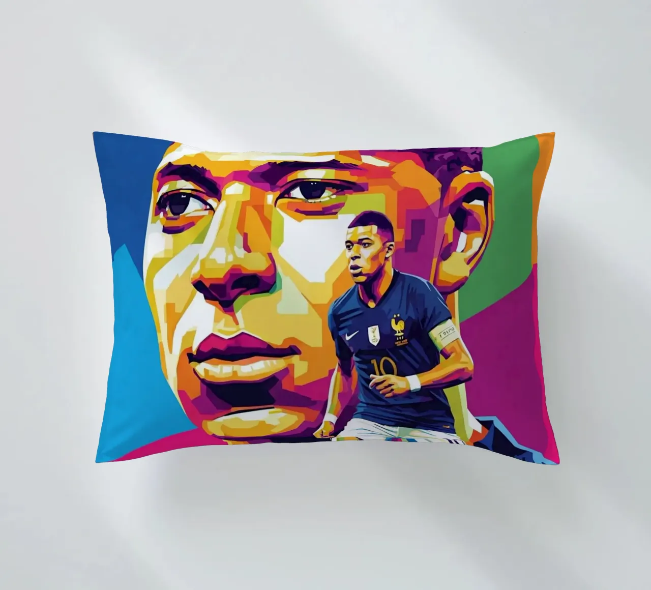 Kylian Mbappe - WPAP art style (4) cuscino da Hantamrata