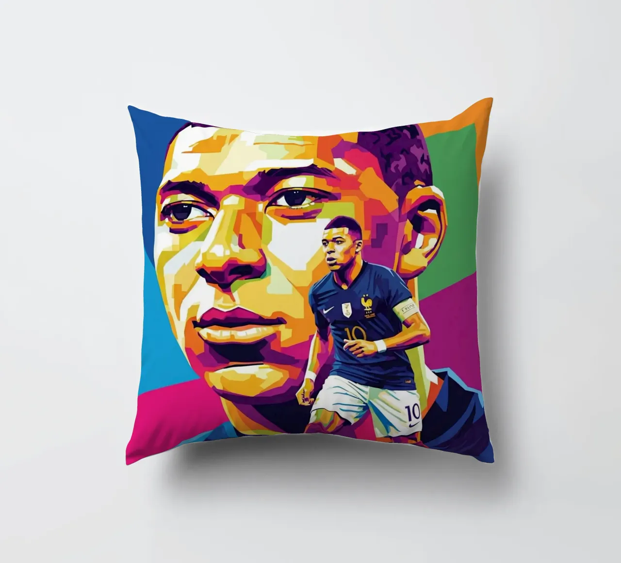 Kylian Mbappe - WPAP art style (4) cuscino da Hantamrata