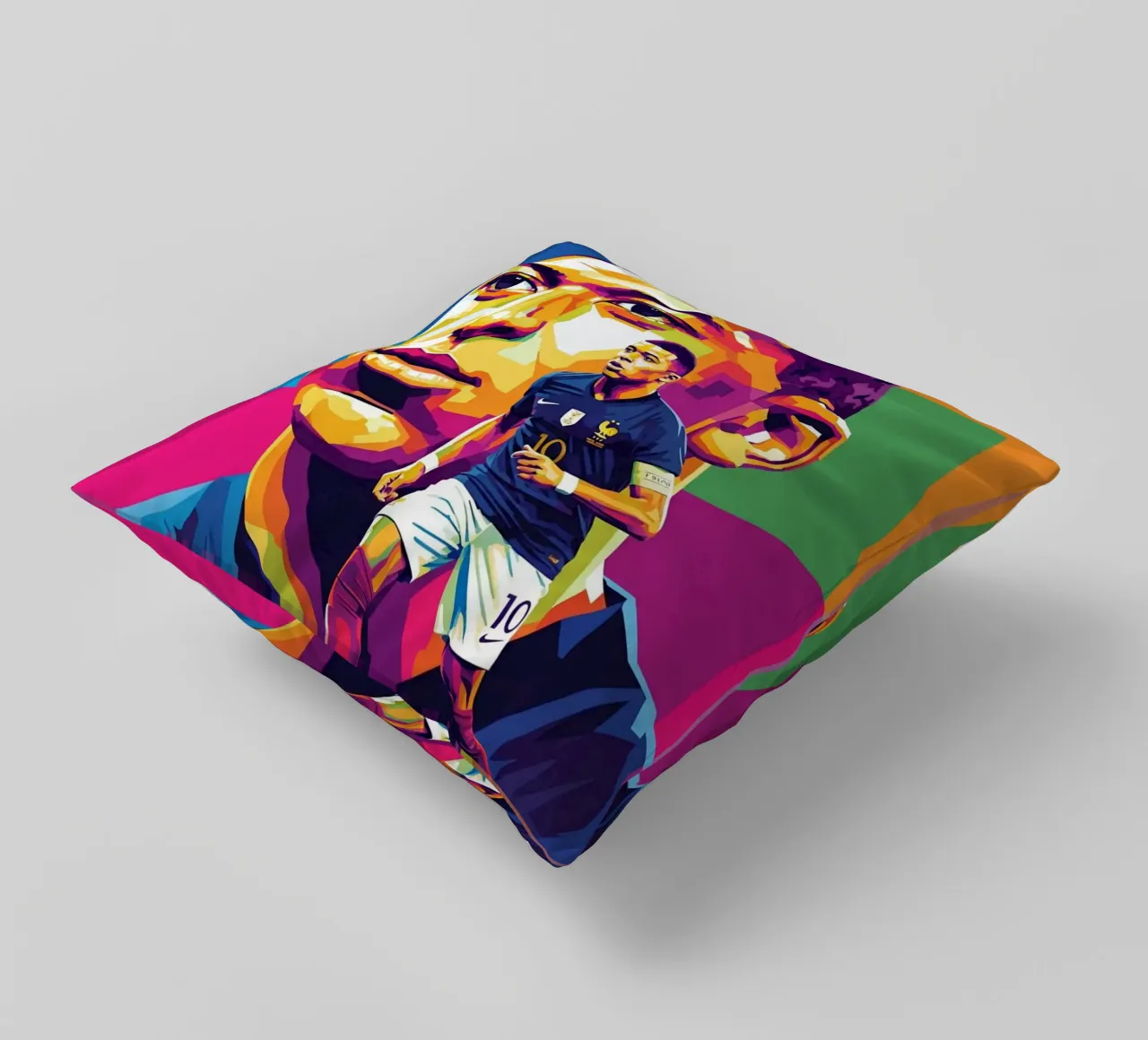 Kylian Mbappe - WPAP art style (4) cuscino da Hantamrata