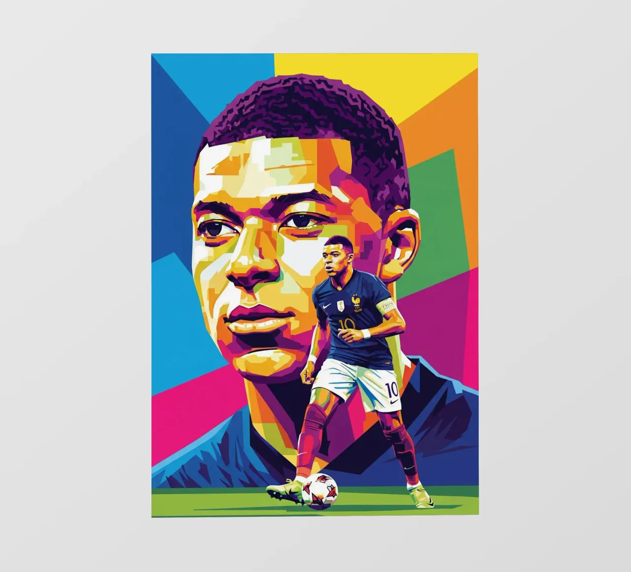 Kylian Mbappe - WPAP art style (4) telo in pvc da Hantamrata