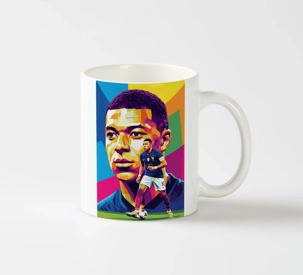 Kylian Mbappe - WPAP art style (4) tazza in ceramica da Hantamrata