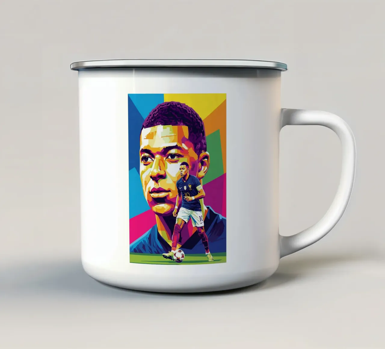 Kylian Mbappe - WPAP art style (4) emaille mok van Hantamrata