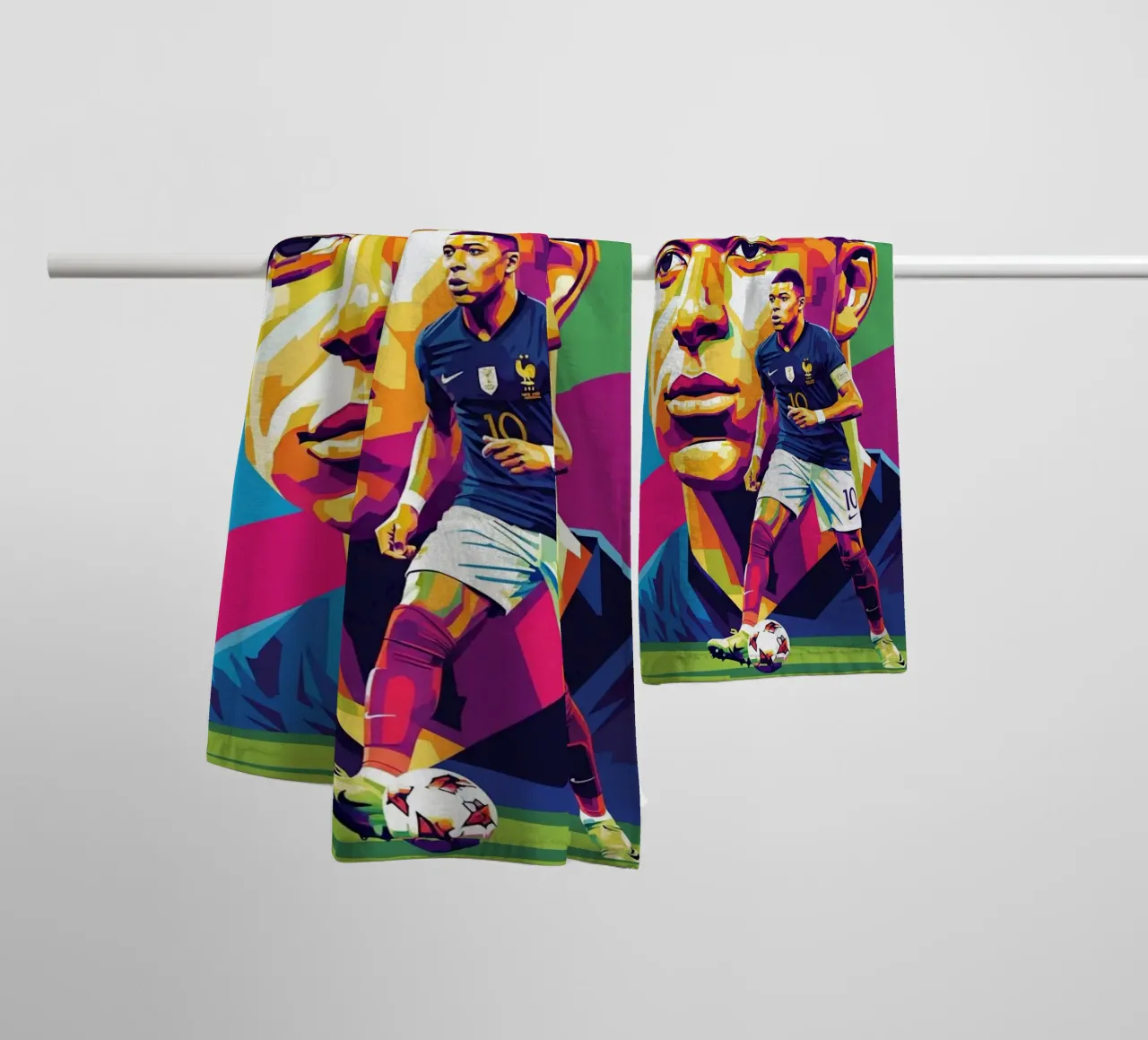 Kylian Mbappe - WPAP art style (4) asciugamano da bagno da Hantamrata