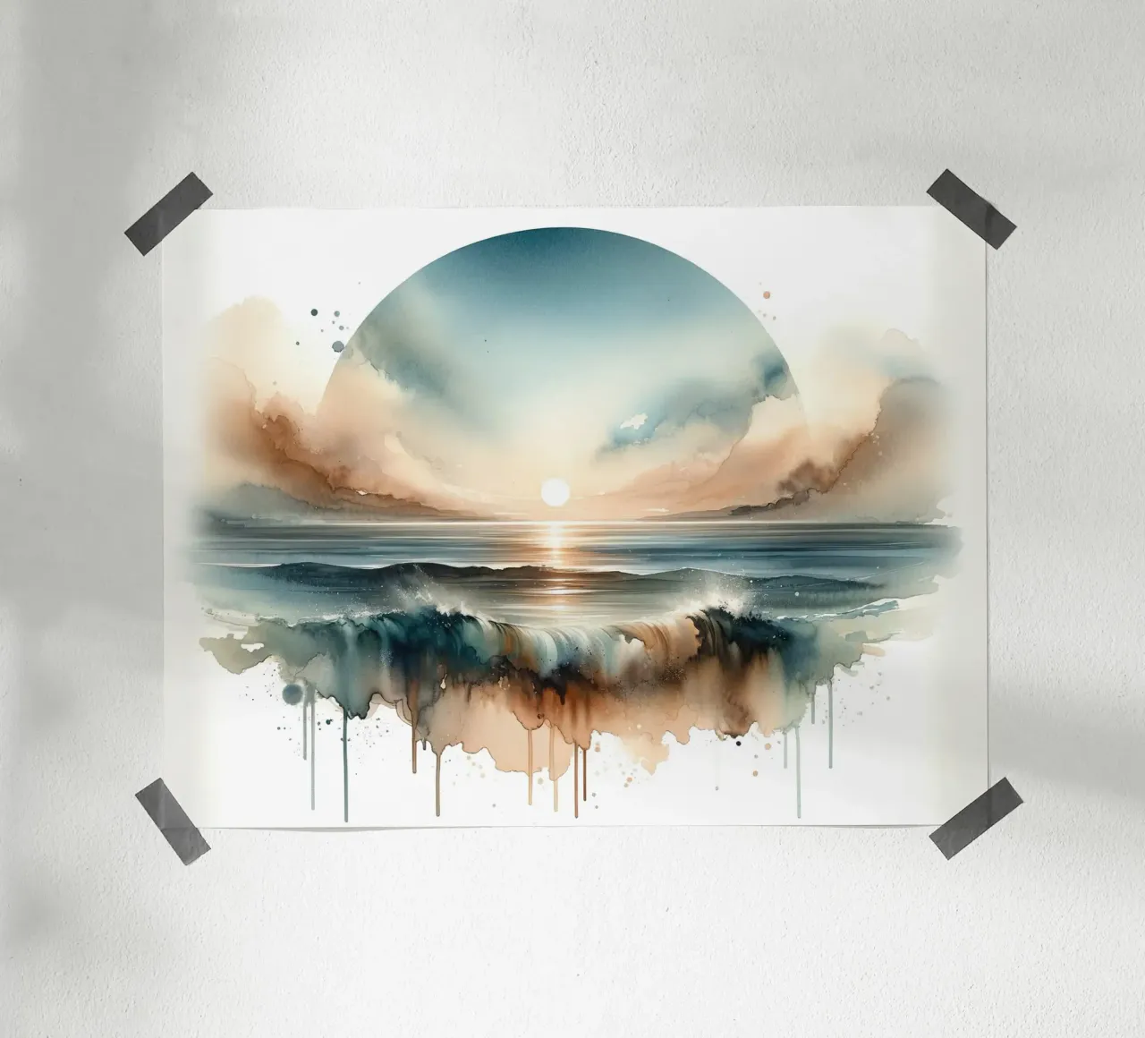Sereno tramonto sull'oceano carta hahnemühle da Chromatic Fusion Studio